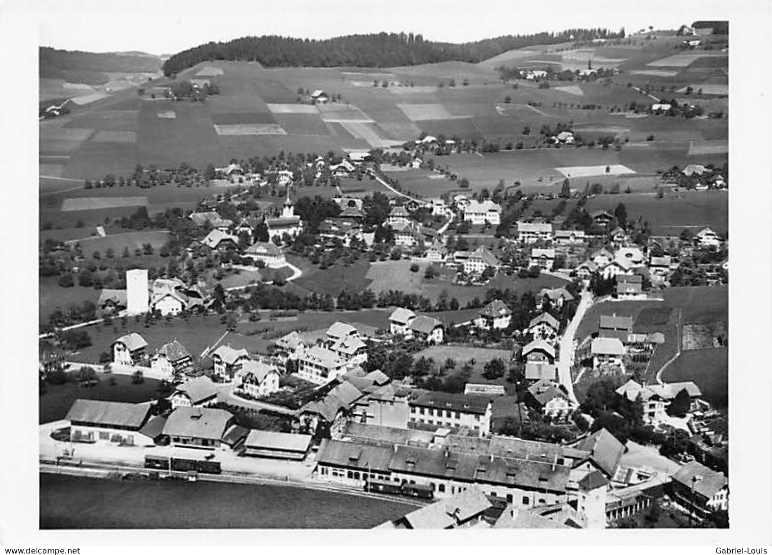 Biglen Flieger Postkarte - Bahnhof Bahn  (10x15cm) - Biglen