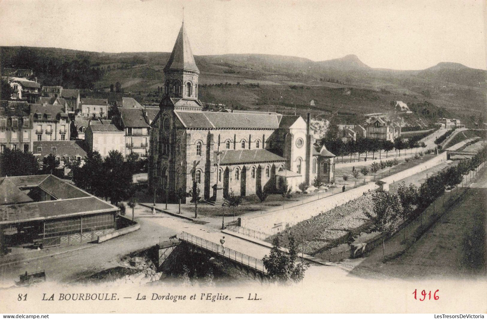 FRANCE - La Bourboule - La Dordogne Et L'Eglise - LL - Carte Postale Ancienne - La Bourboule