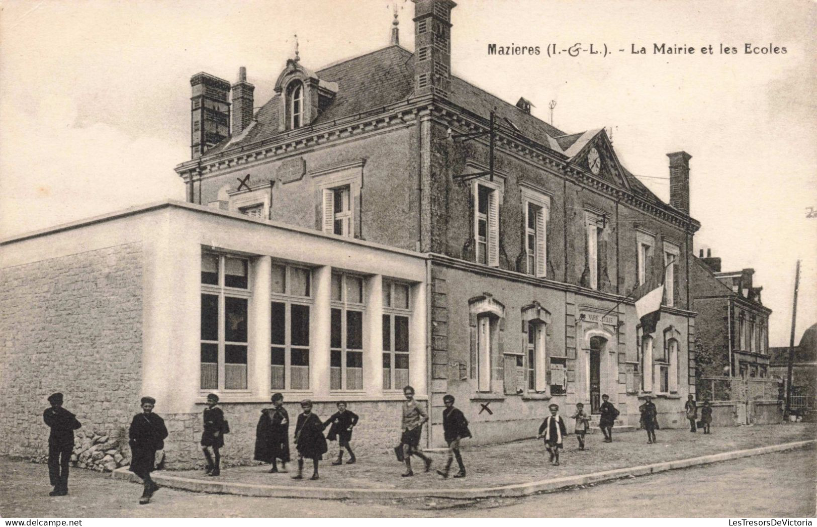 FRANCE - Mazières  - La Mairie Et Les Écoles - Animé - Carte Postale Ancienne - Sonstige & Ohne Zuordnung
