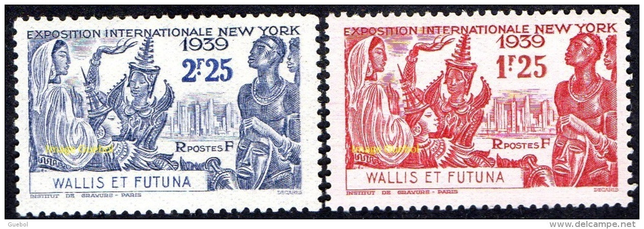 Détail De La Série Exposition Internationale De New York ** Wallis Et Futuna N° 70 Et 71 - 1939 Exposition Internationale De New-York