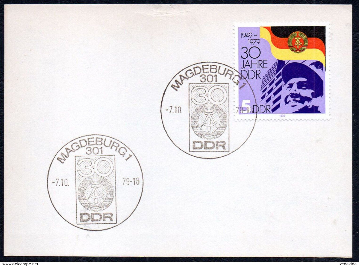 G4609 - Magdeburg - Sonderstempel - 30 Jahre DDR - 1e Dag FDC (vellen)