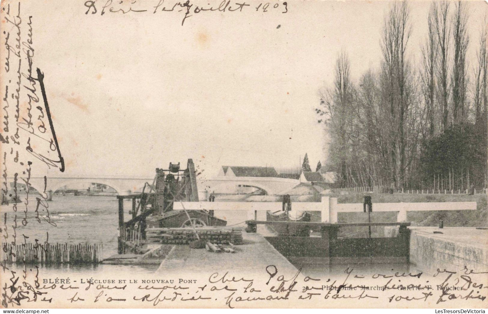 FRANCE - Bléré - L'écluse Et Le Nouveau Pont  - Carte Postale Ancienne - Bléré