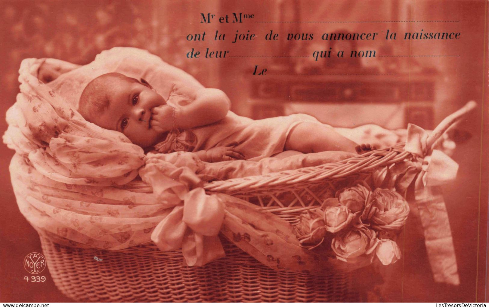 ENFANT - Portraits - Avis De Naissance - Mr Et Mme Ont L'honneur De Vous Annoncer La Naissance -  Carte Postale Ancienne - Portraits