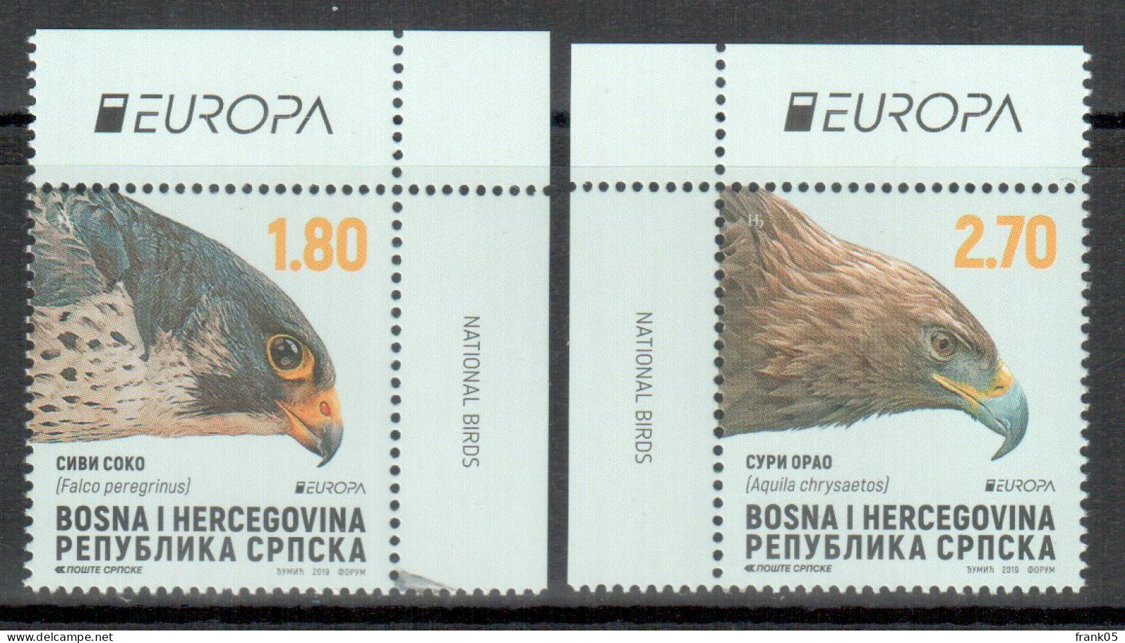 Bosnien-Herzegowina (serbisch) / Bosnia-Herzegowina (serbian Post) / Bosnie-Herzégovine 2019 Satz/set EUROPA ** - 2019