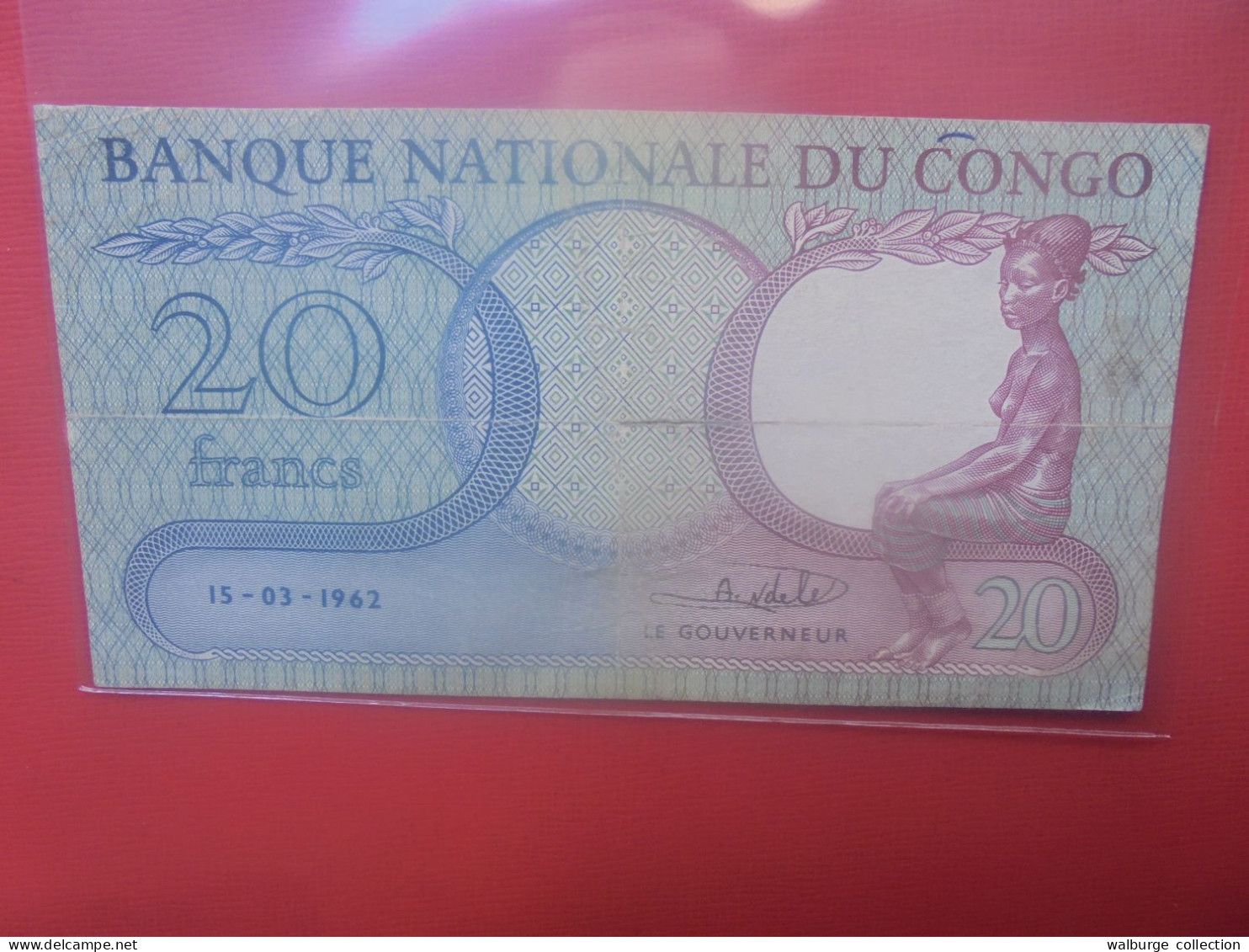 CONGO 20 FRANCS 1962 Circuler (B.30) - République Démocratique Du Congo & Zaïre