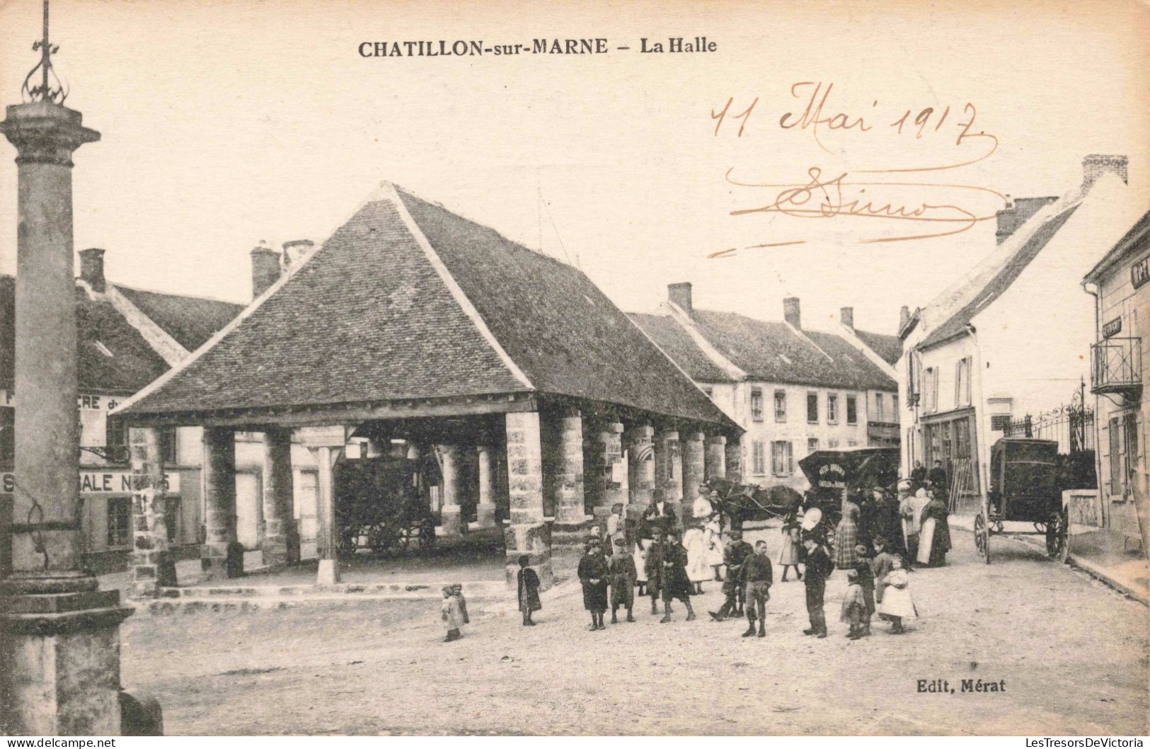 FRANCE - Marne - Chatillon Sur Marne - La Halle - Animé - Carte Postale Ancienne - Châtillon-sur-Marne