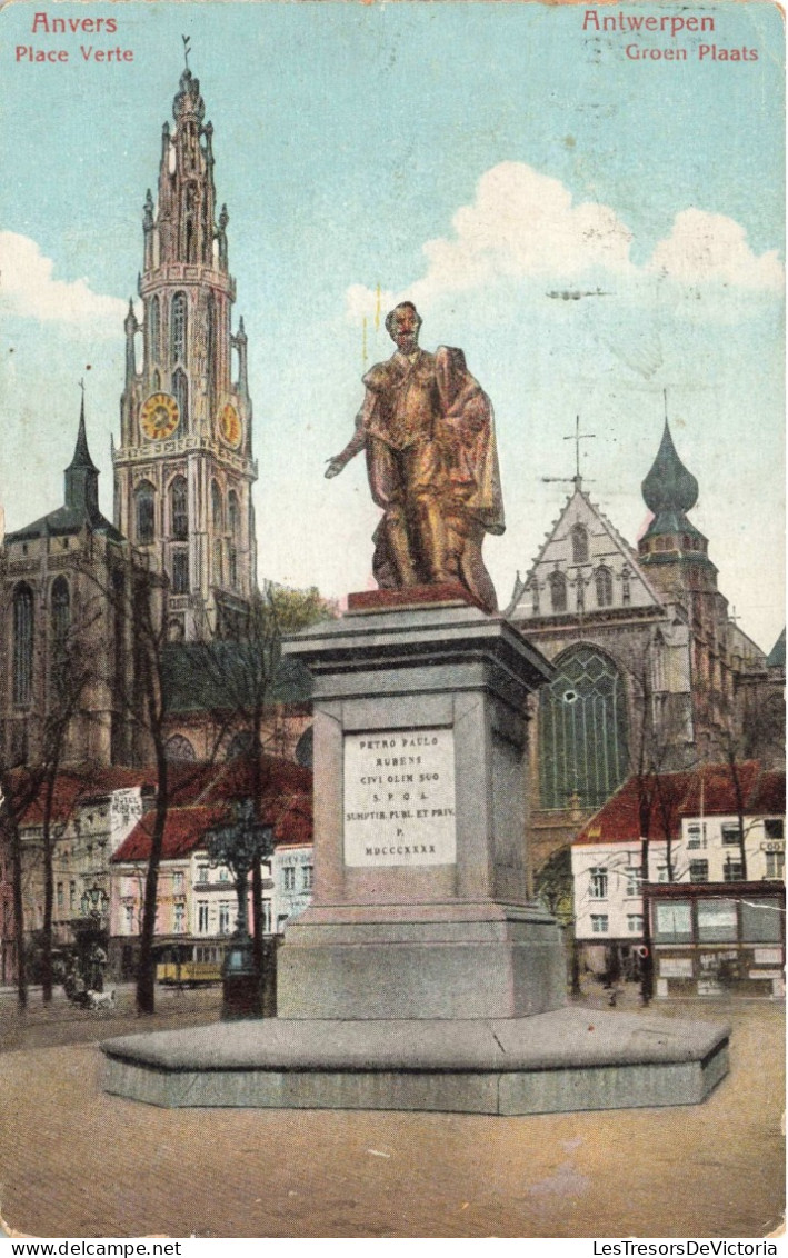 BELGIQUE - Anvers - Place Verte - Colorisé -  Carte Postale Ancienne - Antwerpen