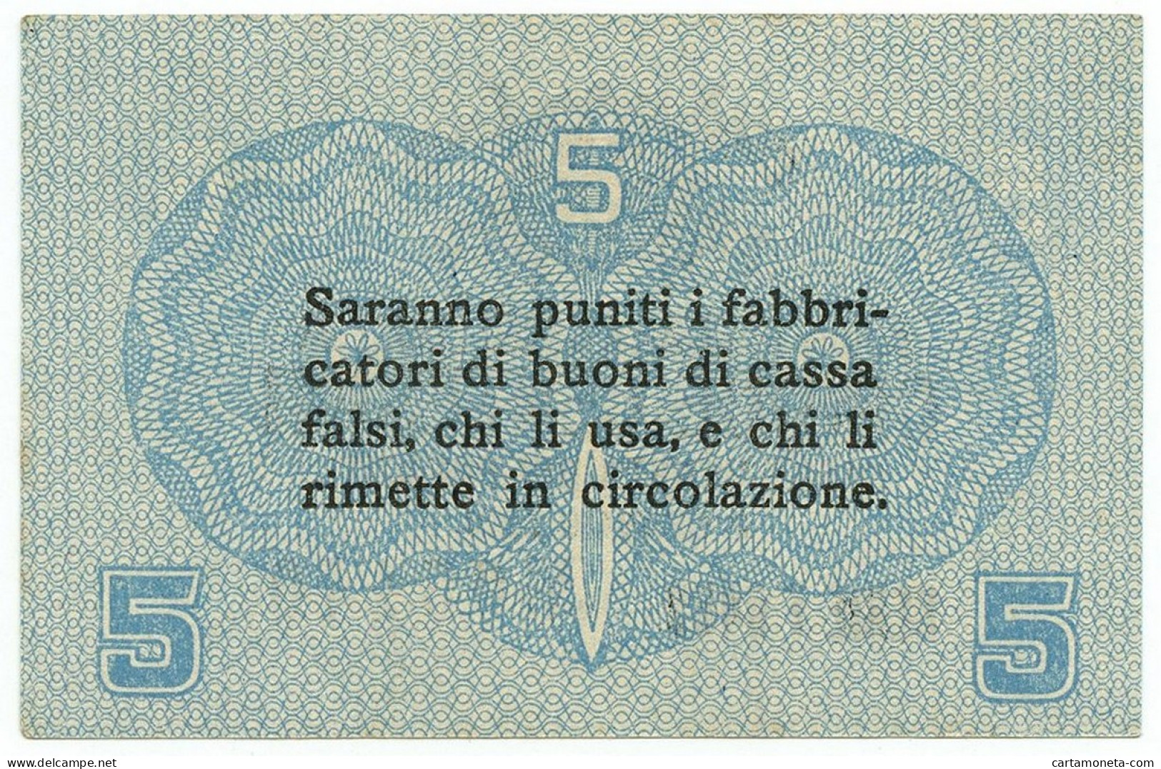 5 CENTESIMI CASSA VENETA DEI PRESTITI OCCUPAZIONE AUSTRIACA 02/01/1918 SUP+ - Ocupación Austriaca De Venecia