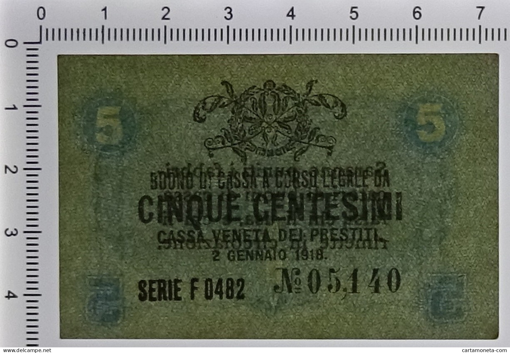 5 CENTESIMI CASSA VENETA DEI PRESTITI OCCUPAZIONE AUSTRIACA 02/01/1918 SUP+ - Austrian Occupation Of Venezia