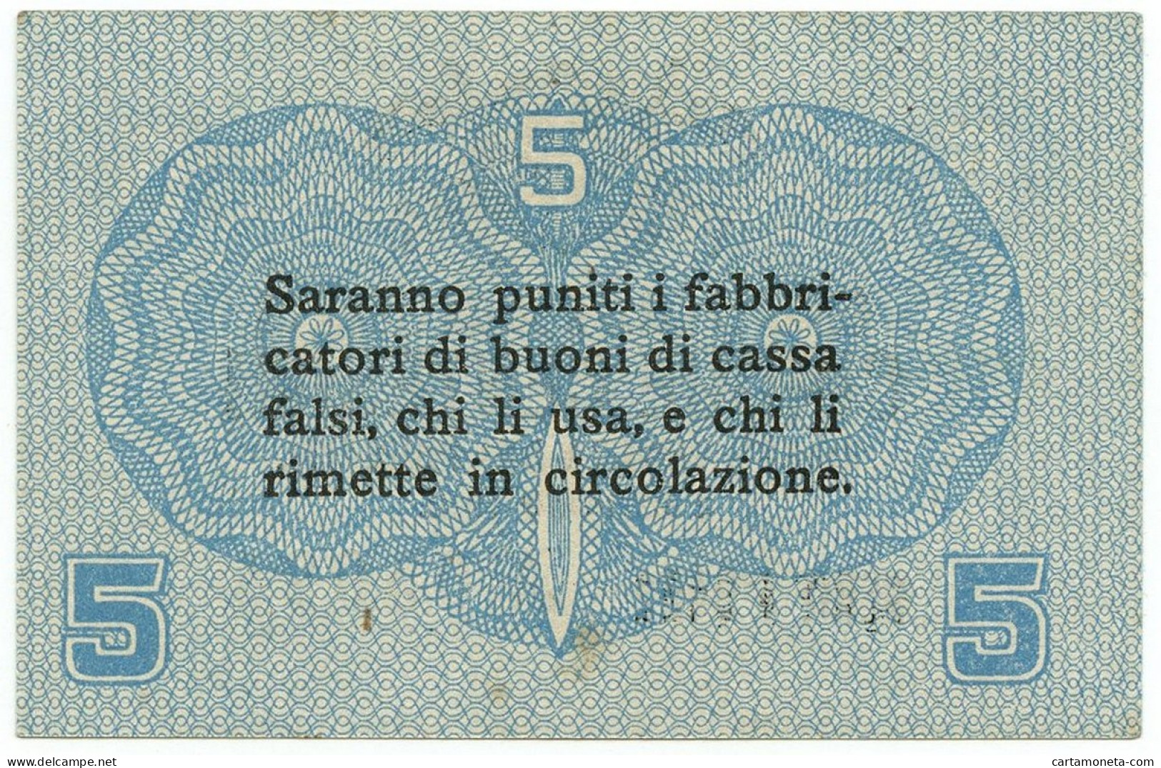 5 CENTESIMI CASSA VENETA DEI PRESTITI OCCUPAZIONE AUSTRIACA 02/01/1918 SUP - Occupation Autrichienne De Venezia