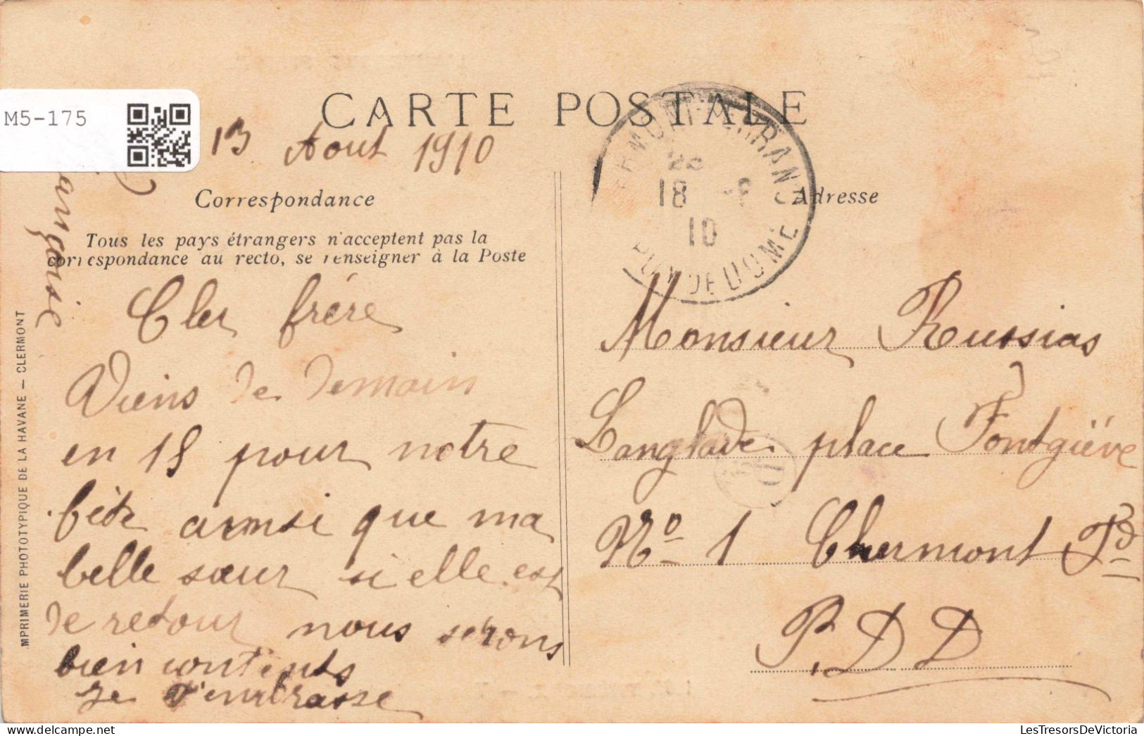FRANCE - Puy-de-Dôme - Trézioux - Vue Générale - L'Auvergne Pittoresque -  Carte Postale Ancienne - Clermont Ferrand