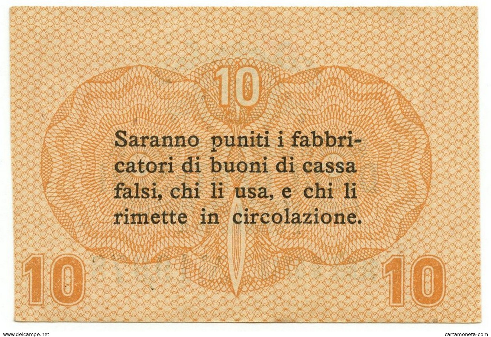 10 CENTESIMI CASSA VENETA DEI PRESTITI OCCUPAZIONE AUSTRIACA 02/01/1918 QFDS - Occupation Autrichienne De Venezia