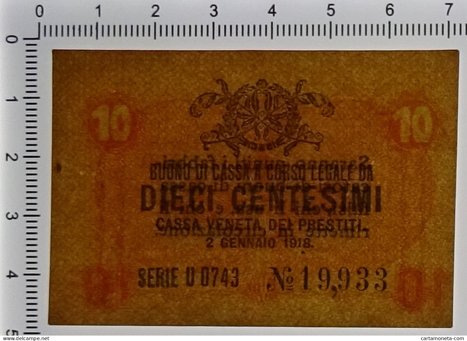 10 CENTESIMI CASSA VENETA DEI PRESTITI OCCUPAZIONE AUSTRIACA 02/01/1918 QFDS - Austrian Occupation Of Venezia