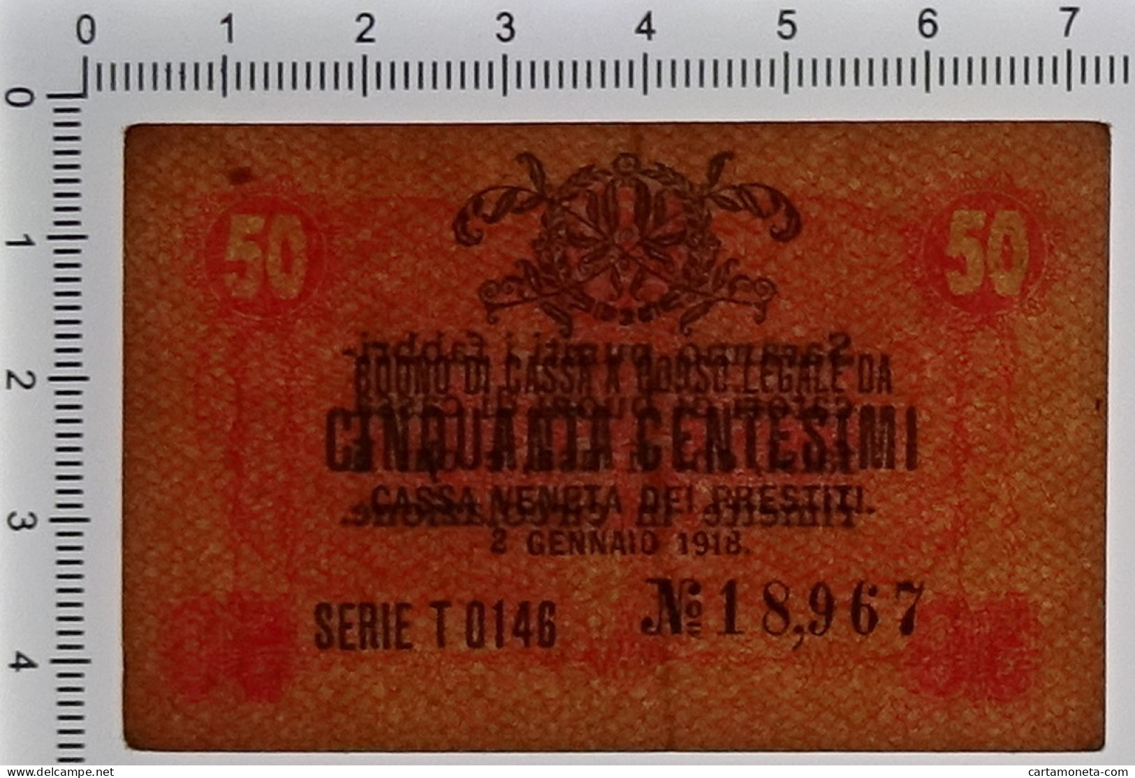 50 CENTESIMI CASSA VENETA DEI PRESTITI OCCUPAZIONE AUSTRIACA 02/01/1918 BB/SPL - Besetzung Venezia