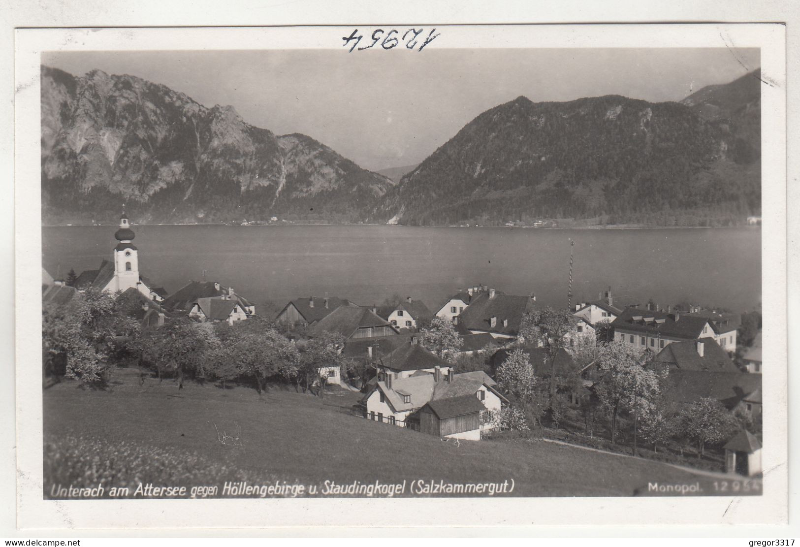 D4046) UNTERACH Am ATTERSEE Gegen Höllengebirge Und Staudingerkogel -  Salzkammergut - - Attersee-Orte