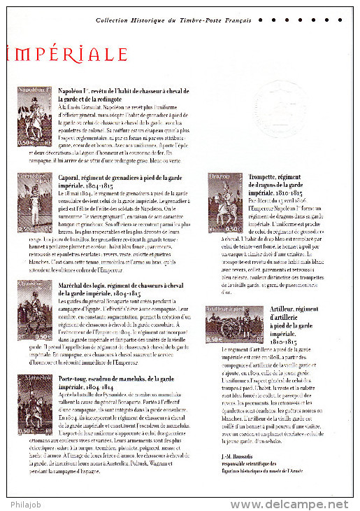 2004 " NAPOLEON 1er ET LA GARDE IMPERIALE " Sur Document Philatélique Officiel De 4 Pages  N° YT BF 72. DPO à Saisir !!! - Napoléon