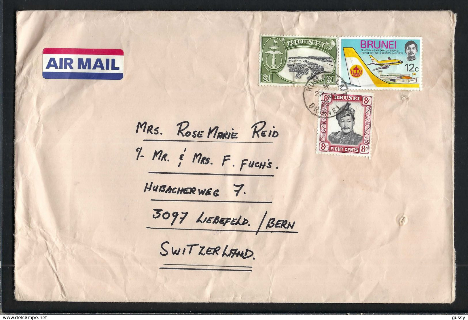 BRUNEI 1976: LSC De Kuala Belait Pour Berne (Suisse) - Brunei (...-1984)