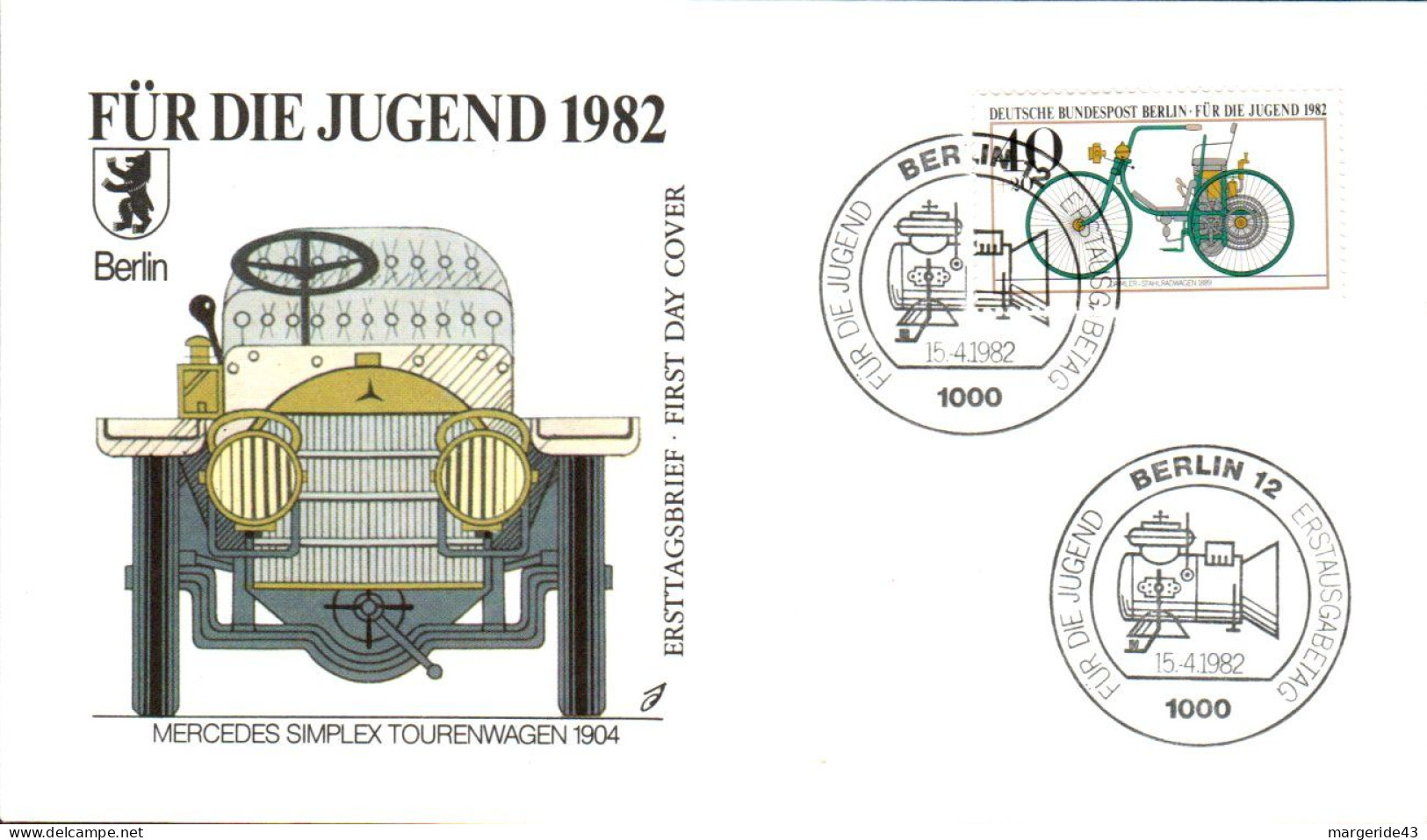 BERLIN FDC 1982 VOITURE DAIMLER 1889 - 1981-1990