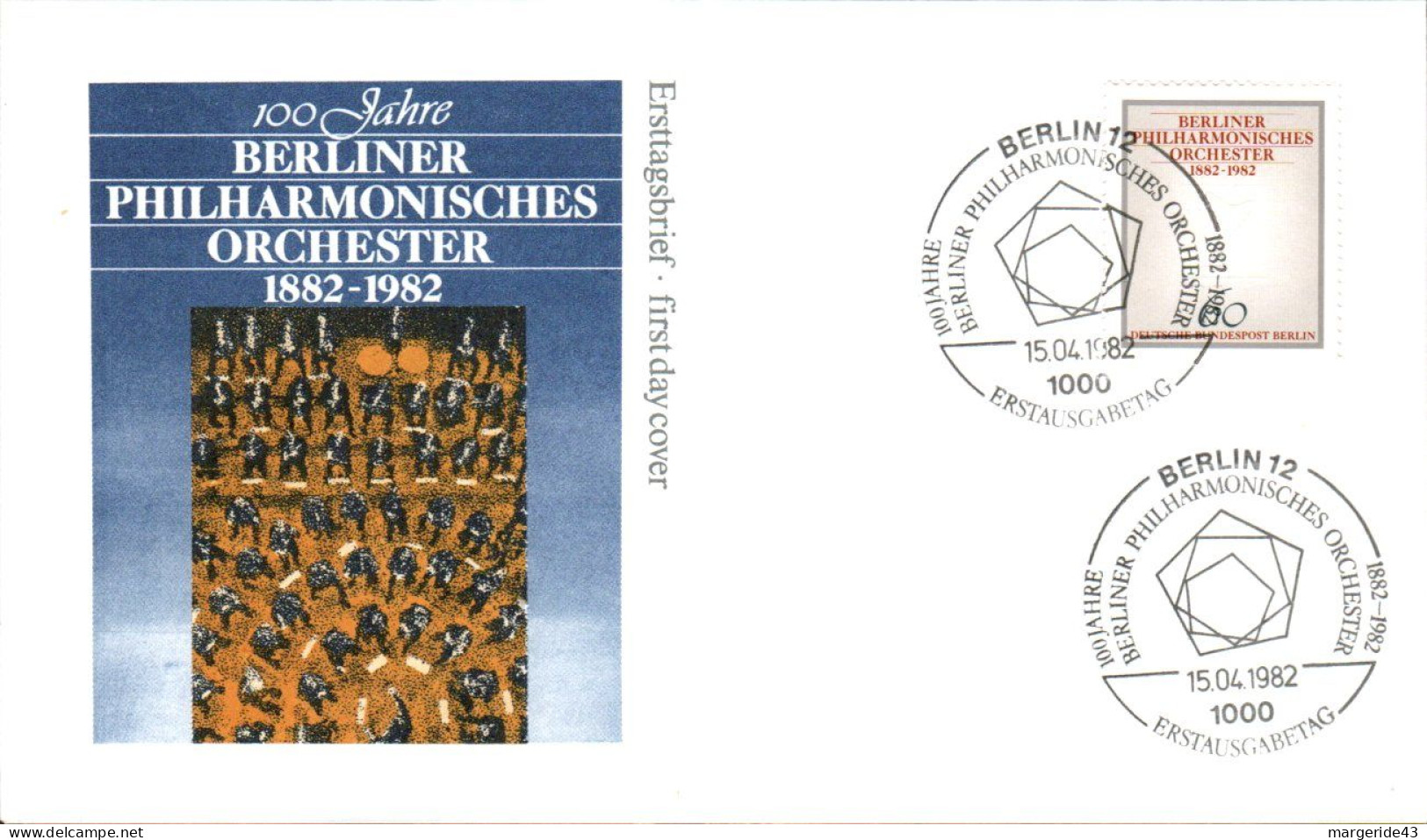 BERLIN FDC 1982 100 ANS ORCHESTRE PHILARMONIQUE - 1981-1990