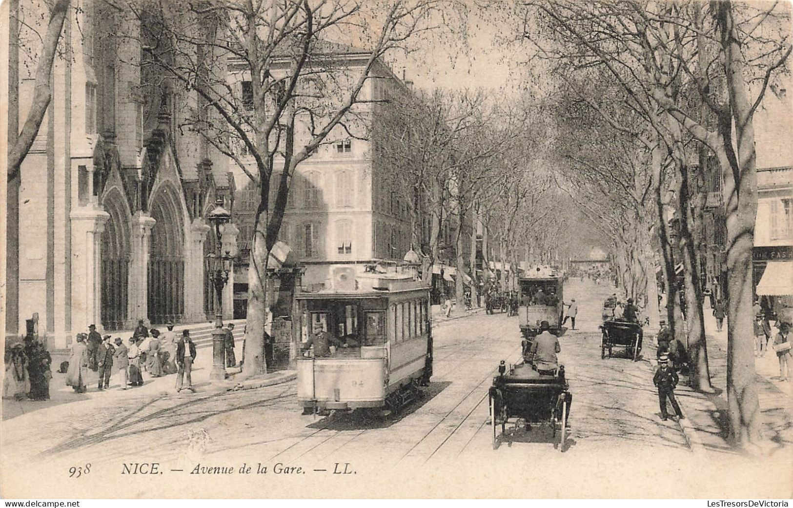 FRANCE -  Alpes Maritimes - Nice - Avenue De La Gare - LL. - Animé - Carte Postale Ancienne - Plazas