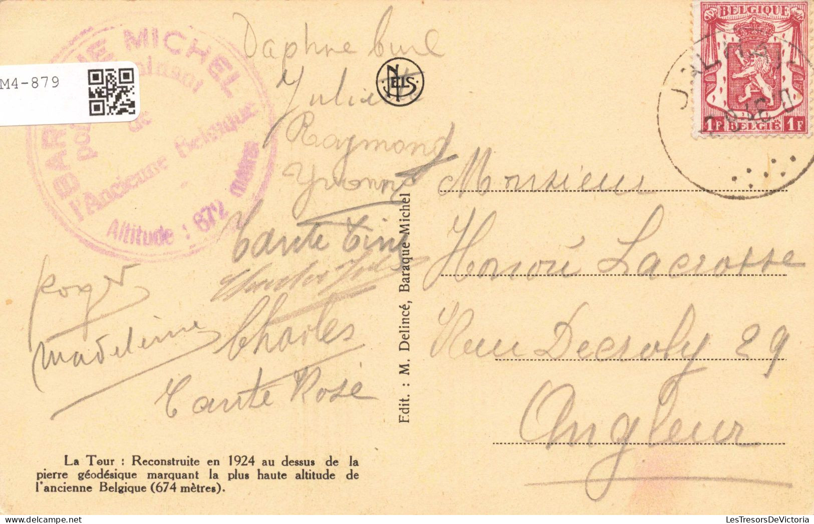 BELGIQUE - La Baraque Michel - Signal Géodésique - La Tour - Carte Postale Ancienne - Büllingen