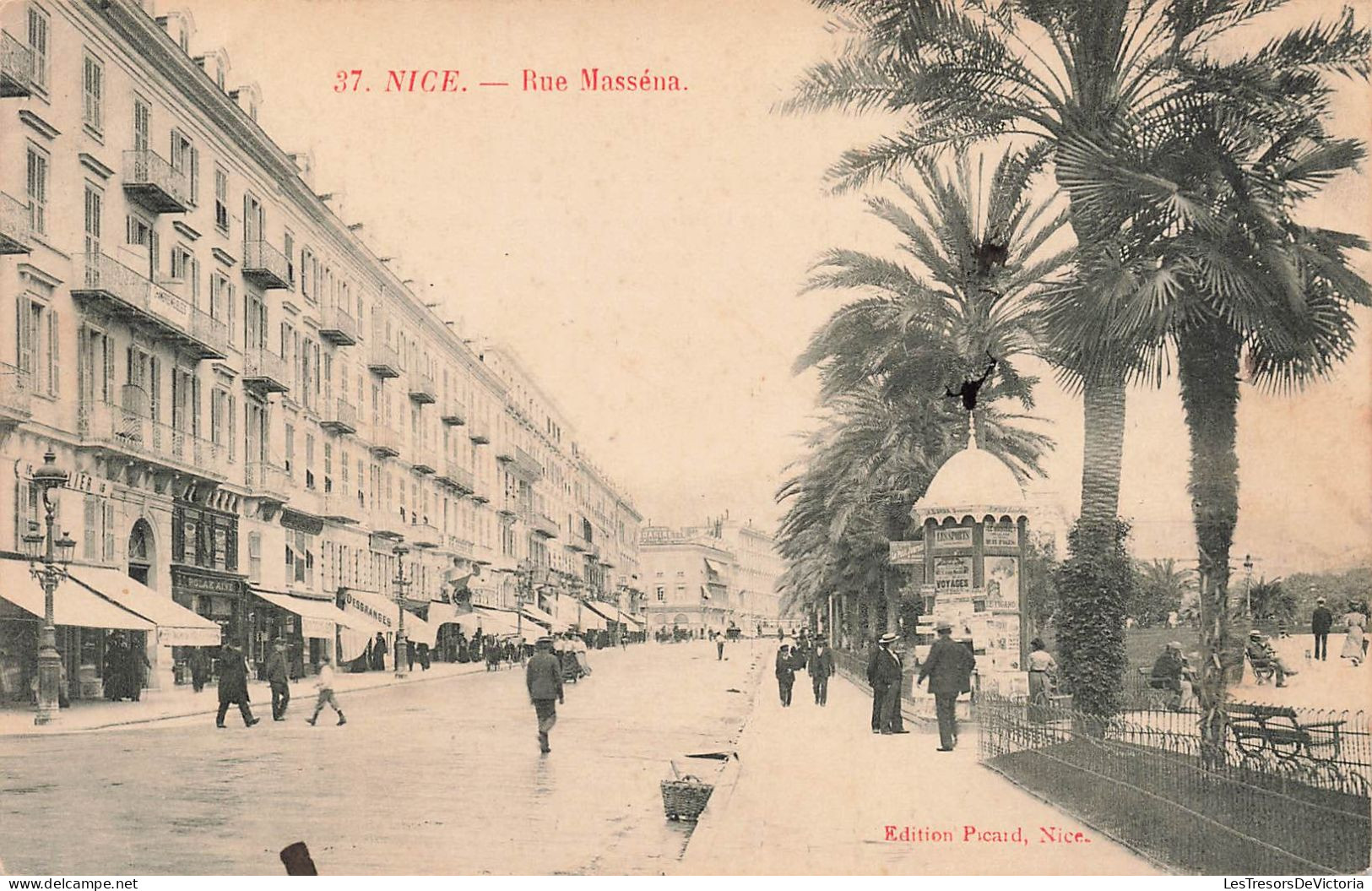 FRANCE -  Alpes Maritimes - Nice - Rue Masséna - Animé - Carte Postale Ancienne - Squares