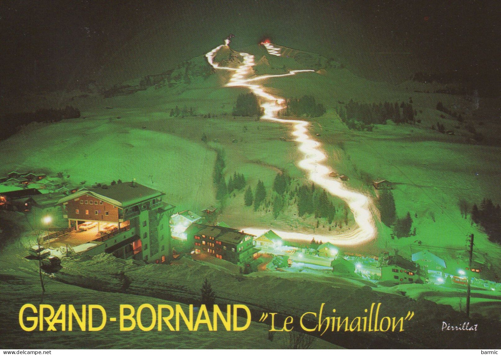 LE GRAND BORNAND, LE CHINAILLON, DESCENTE AUX TORCHES SUR LES PISTES DU LACHAT COULEUR REF 10705 SGD - Le Grand Bornand