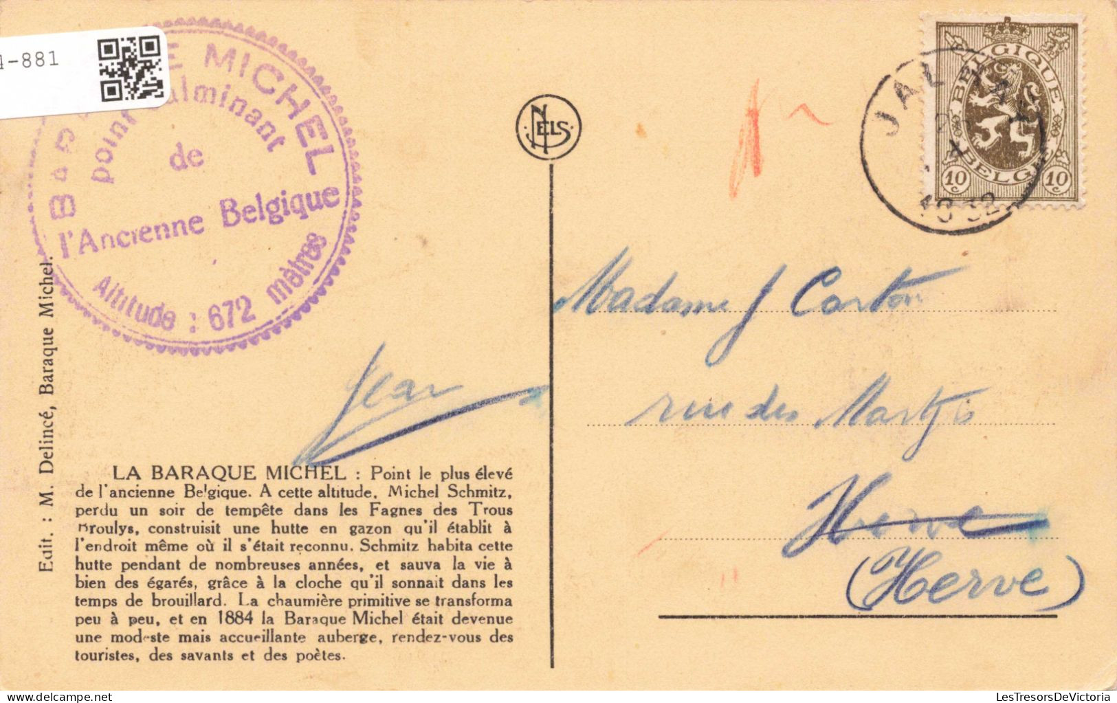 BELGIQUE - Bullange - La Baraque Michel - Carte Postale Ancienne - Bullange - Büllingen
