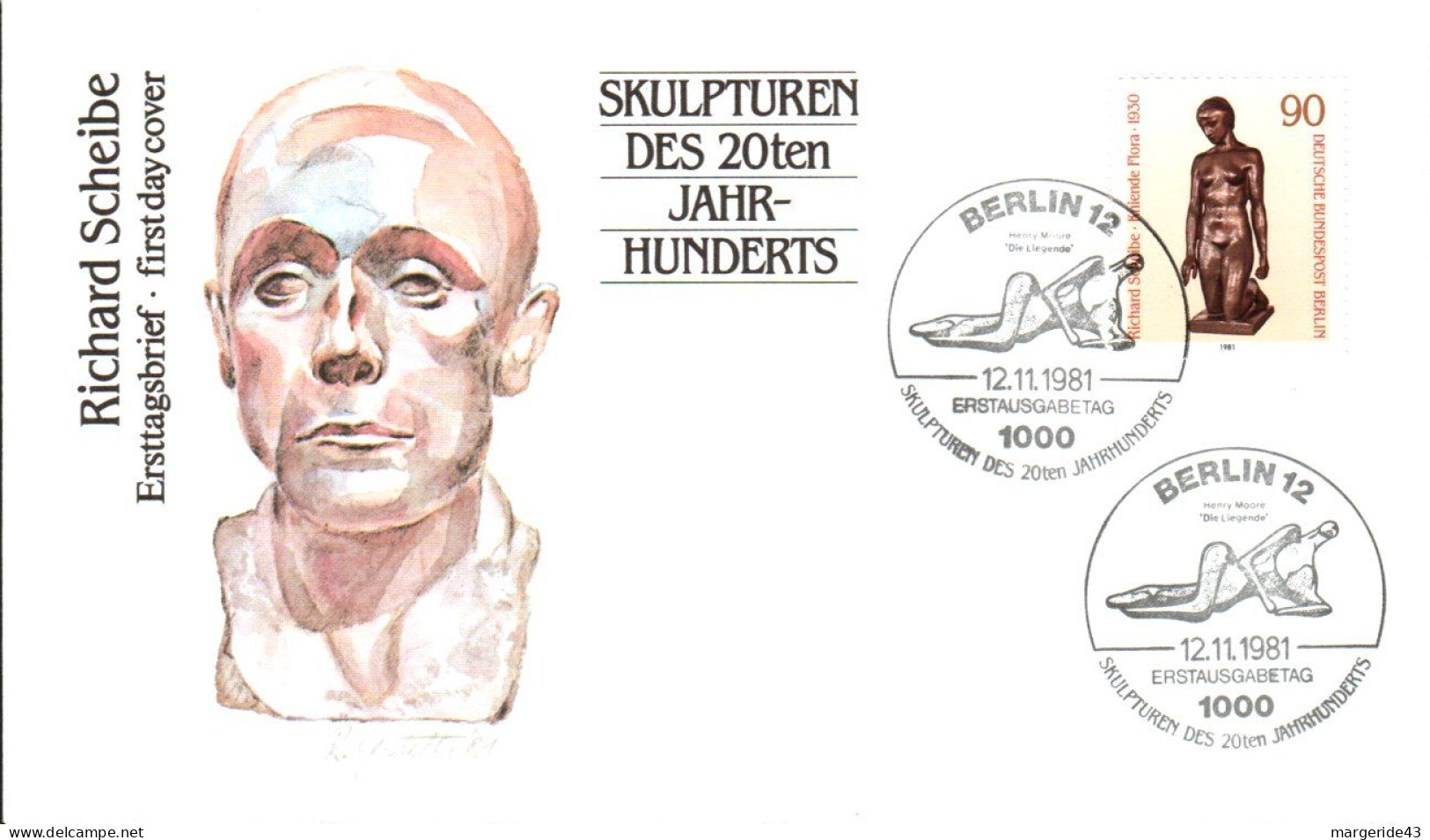 BERLIN FDC 1981 SCULPTURES - 1981-1990