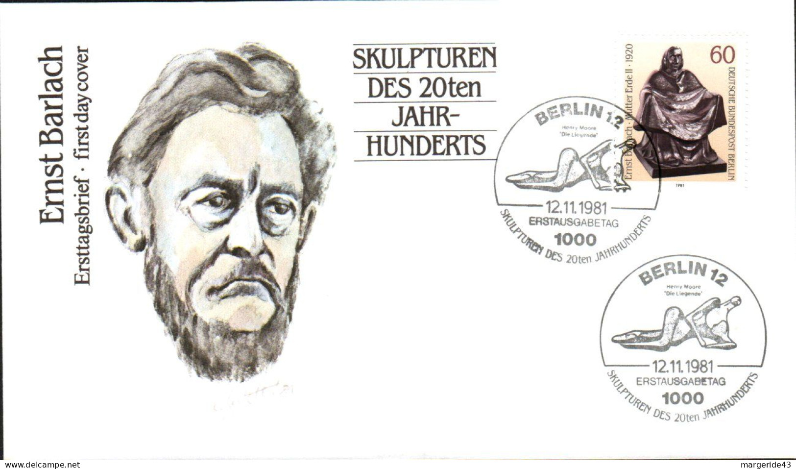 BERLIN FDC 1981 SCULPTURES - 1981-1990