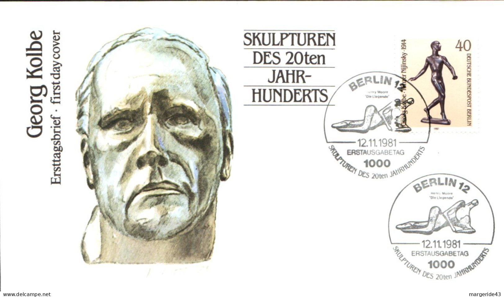 BERLIN FDC 1981 SCULPTURES - 1981-1990