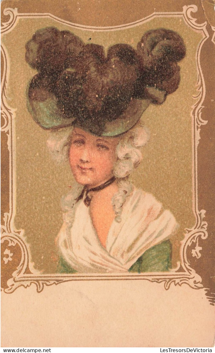 Illustrateur - Femme Au Chapeau - Cadre Arabesque - Carte Postale Ancienne - Non Classés