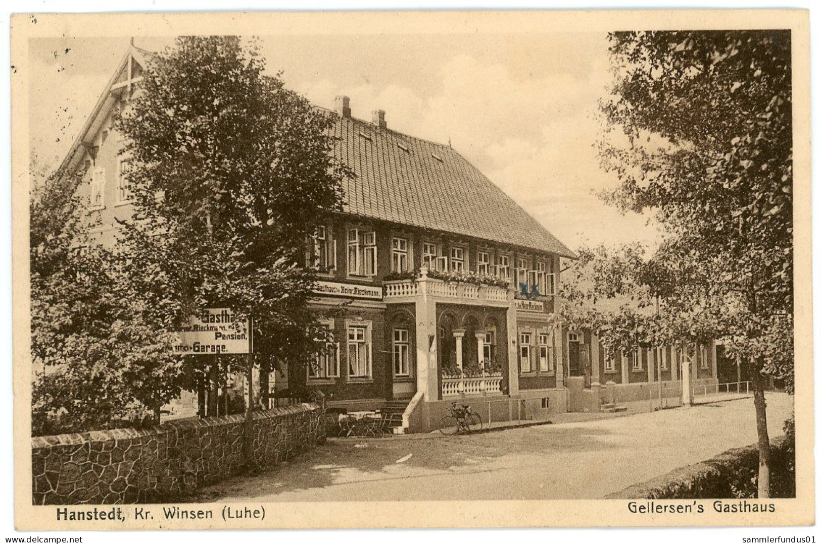 AK/CP  Hanstedt  Gellersen`s Gasthaus    Winsen Luhe    Gel./circ. 1929  Erh./Cond. 2  Nr. 01726 - Winsen