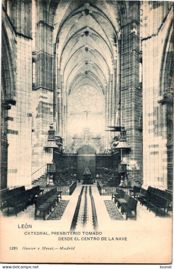 Espagne - LEON - Catedral , Presbiterio Tomado Desde El Centro De La Nave - León