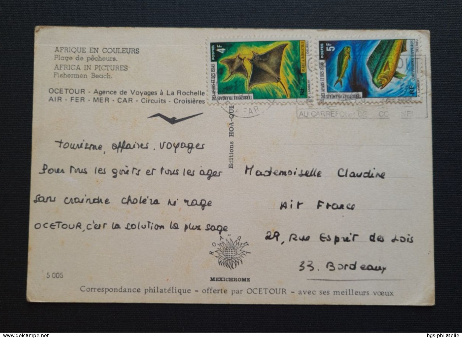 Timbres Numéros 372 Et 373 Sur CP : Plage Des Pêcheurs. - Lettres & Documents