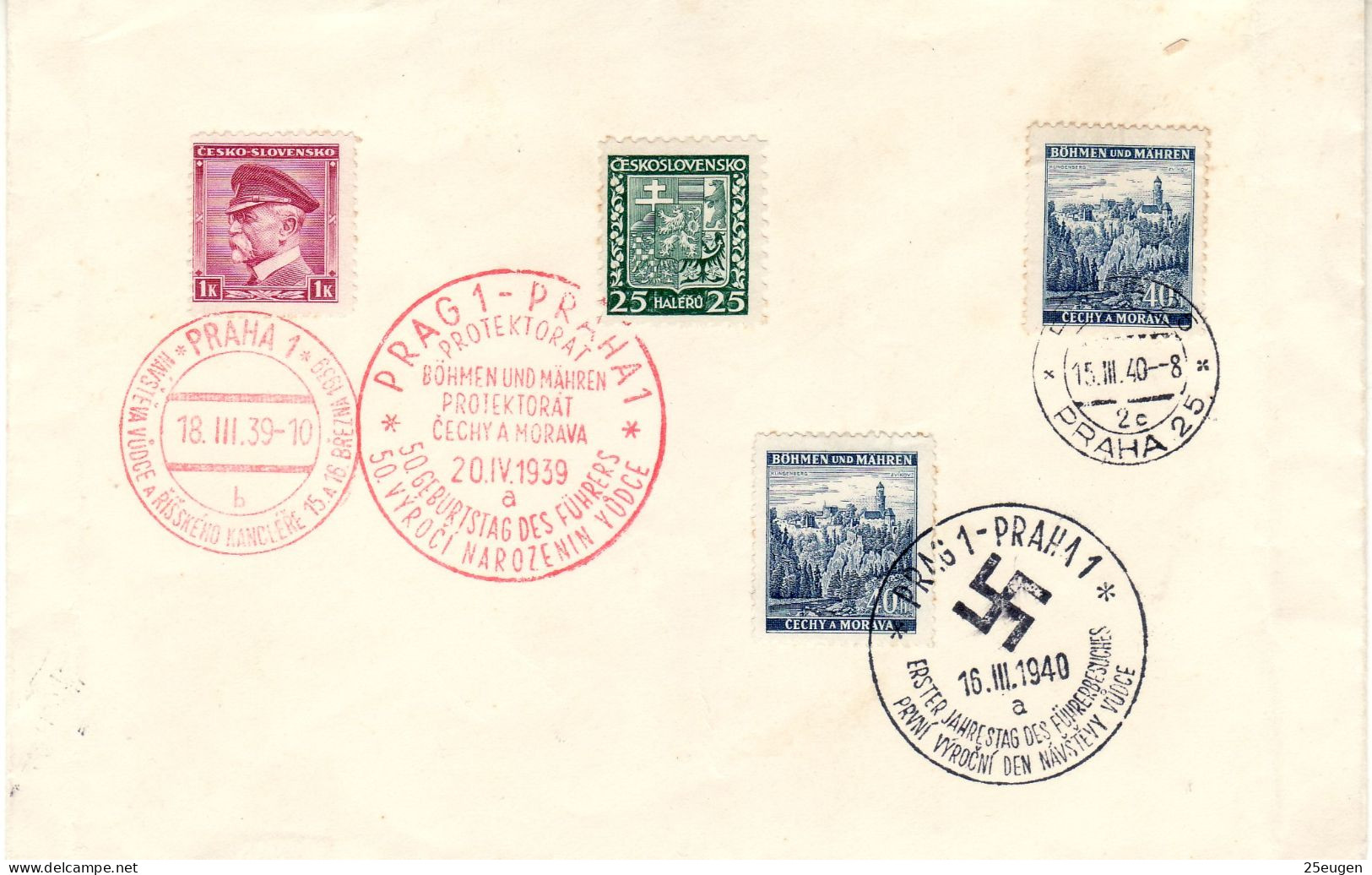 BOHEMIA & MORAVIA 1940 Cover With Commemorative Postmarks - Briefe U. Dokumente