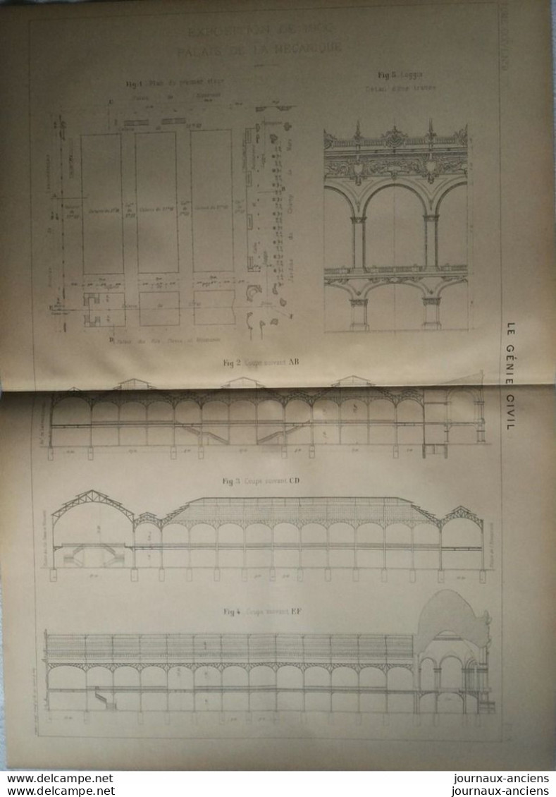 1900 - EXPOSITION DE 1900 - ÉCHAFAUDAGE DE MONTAGE DU PALAIS DE LA MECANIQUE - LE GENIE CIVIL - Obras Públicas