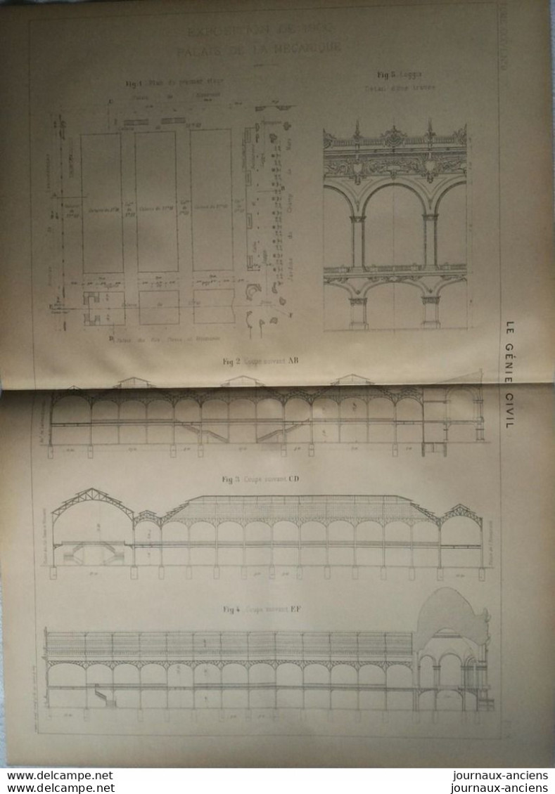 1900 - EXPOSITION DE 1900 - ÉCHAFAUDAGE DE MONTAGE DU PALAIS DE LA MECANIQUE - LE GENIE CIVIL - Public Works