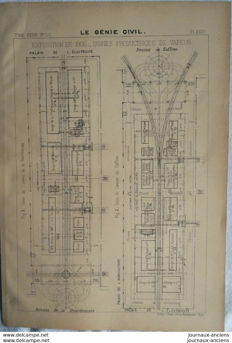 1900 EXPOSITION DE 1900 - LES USINES PRODUCTRICES DE VAPEUR - LE GENIE CIVIL - Travaux Publics