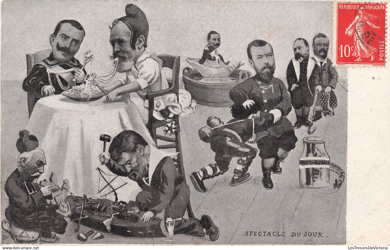 Célébrité - Illustrateur - Hommes Politiques - Spectacle Du Jour -  Carte Postale Ancienne - Politicians & Soldiers