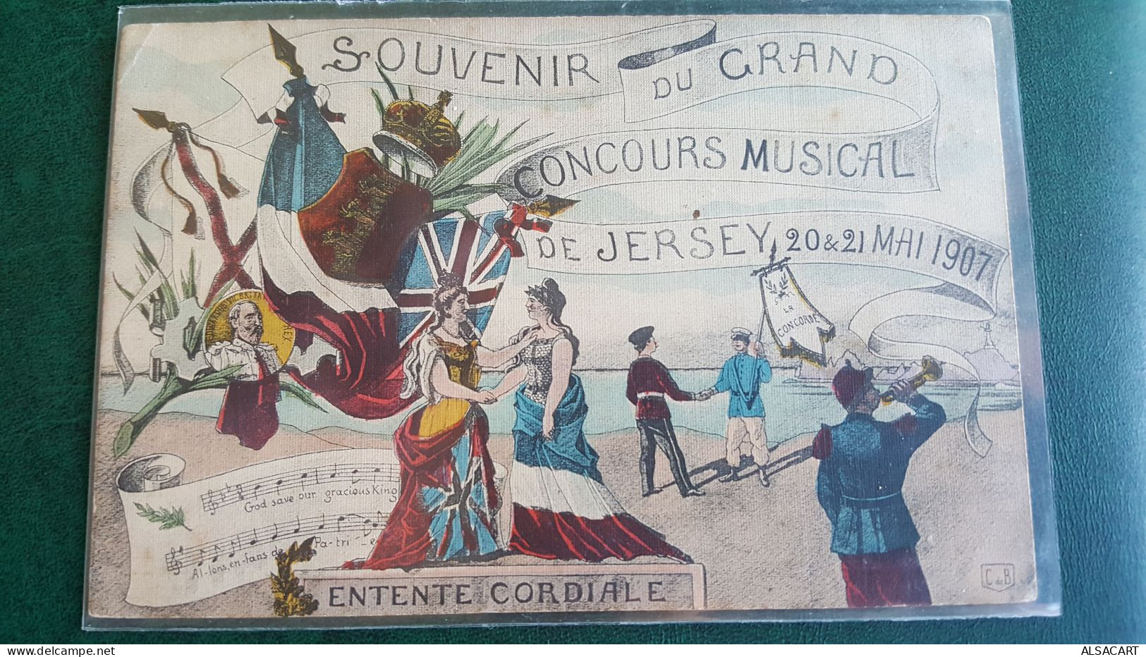 Souvenir Du Grand Concours Musical De Jersey 1907 , Entente Cordiale , Musique - Autres & Non Classés