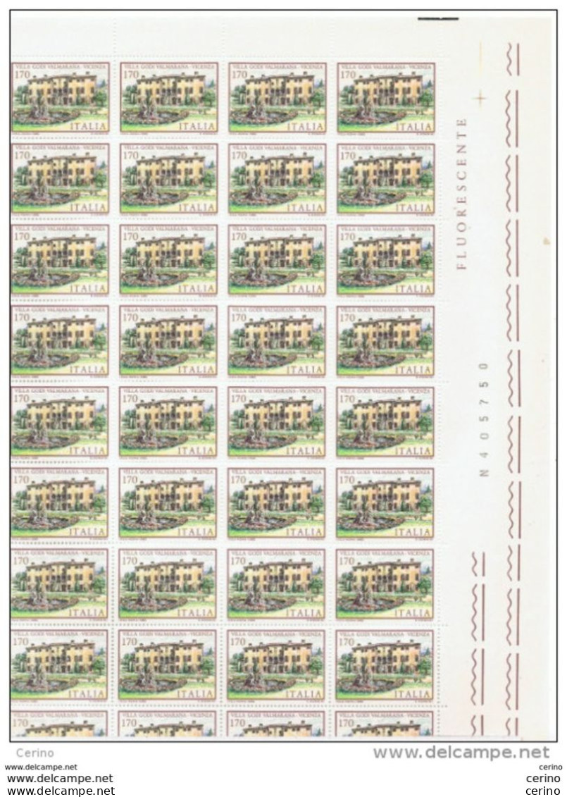 REPUBBLICA:  1980  VILLE  VENETE  -  S. CPL. 3  VAL. FGL. 50  N. -  SASS. 1536/38 - Full Sheets