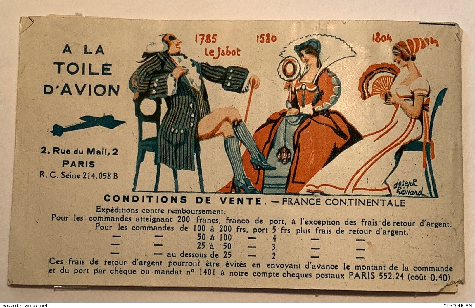1929 #257 50c Jeanne D‘ Arc Carnet Histoire De La Chemise, Fromage Vache Qui Rit, Vin (France MH Booklet Shirt Textile - Old : 1906-1965