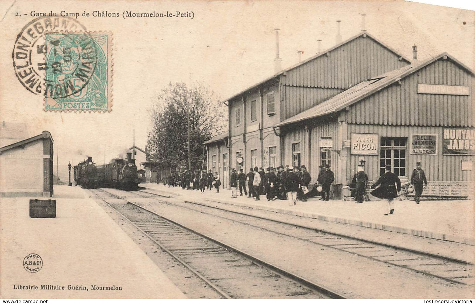 France - Mourmelon Le Petit - Gare Du Camp De Châlons - Soldats - Librairie Militaire Guérin -  Carte Postale Ancienne - Châlons-sur-Marne