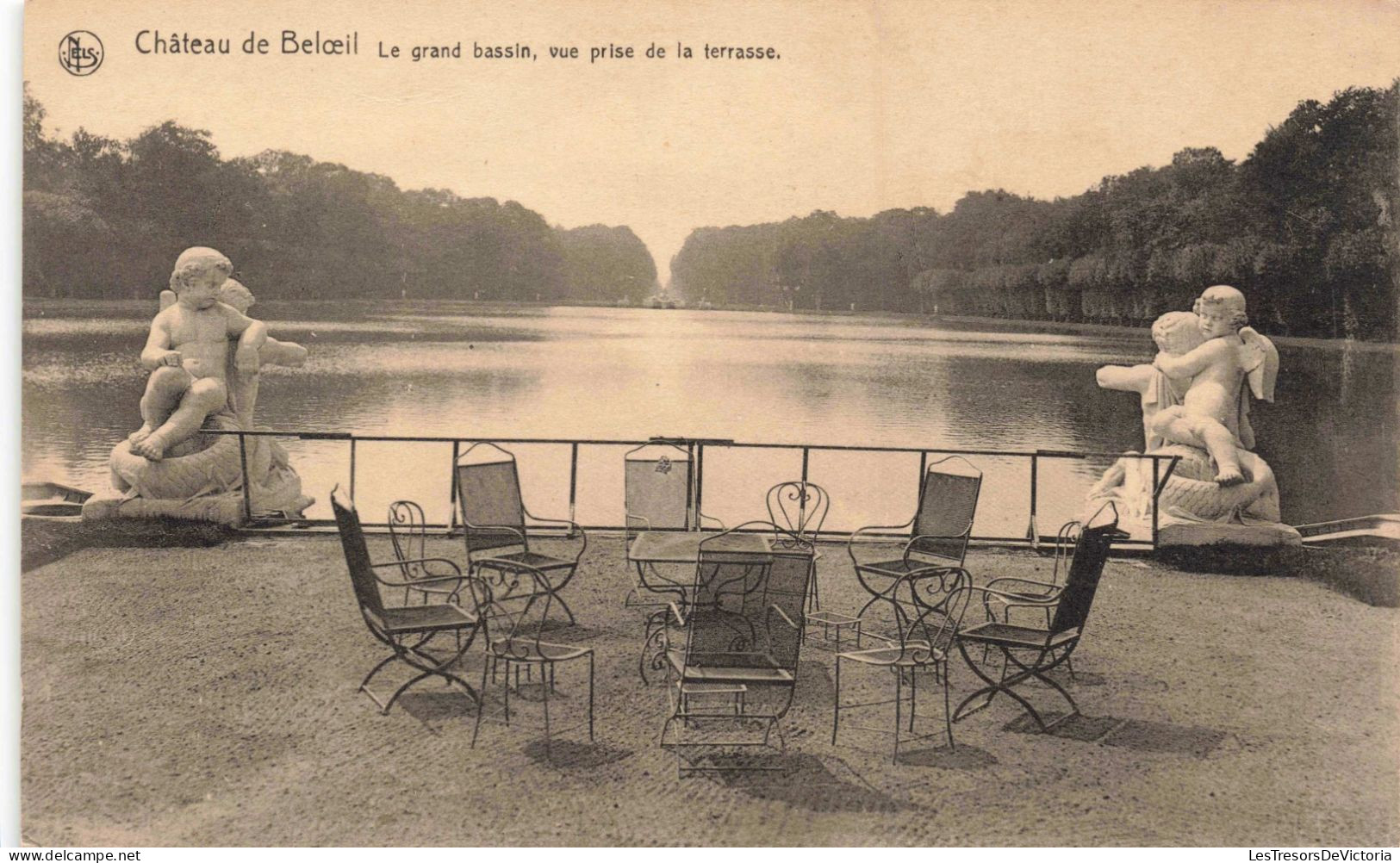 BELGIQUE - Château De Beloeil - Le Grand Bassin Vue Prise De La Terrasse - Carte Postale Ancienne - Beloeil