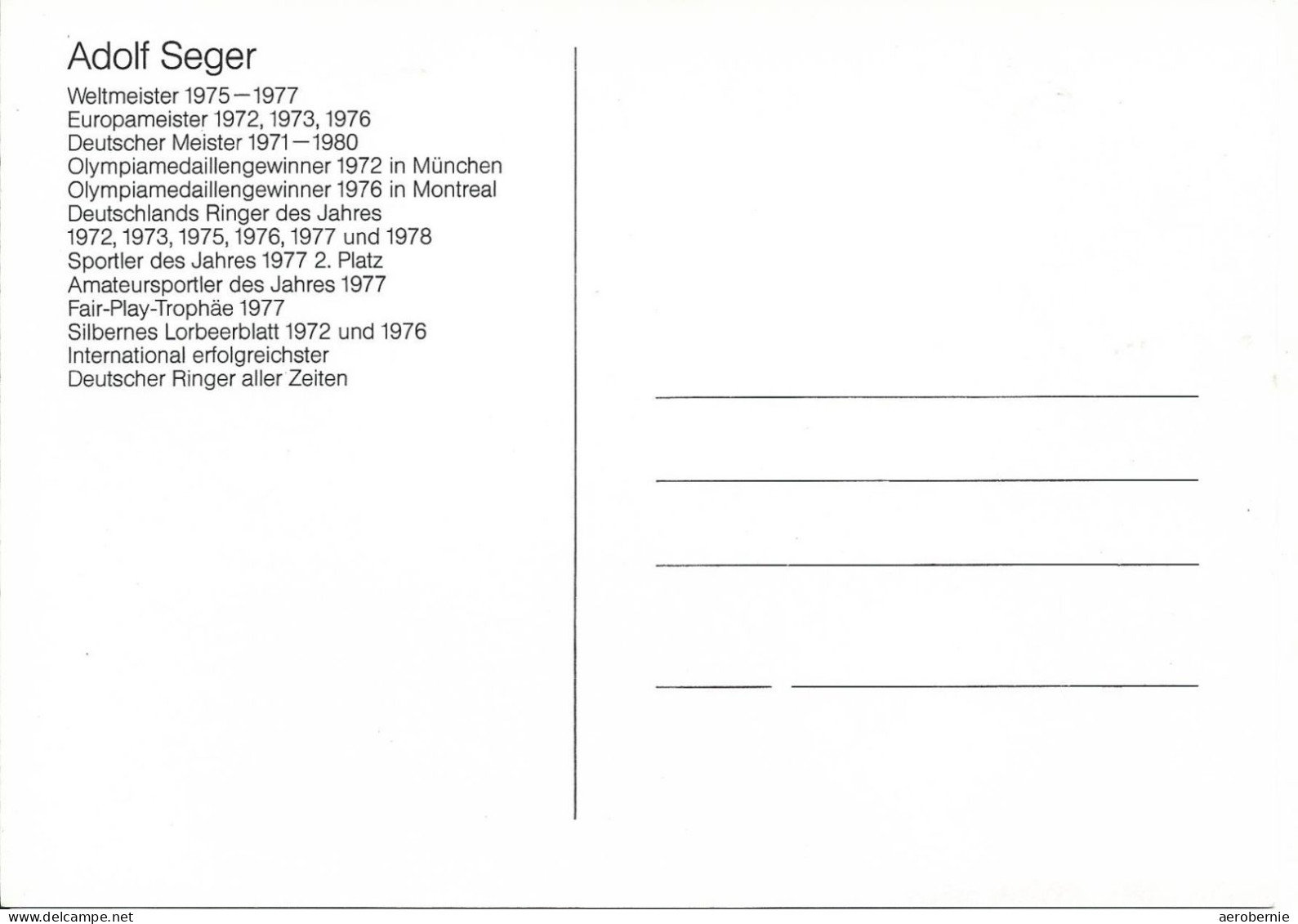 ADOLF SEEGER - Autogrammkarte / Signiert - Autographes
