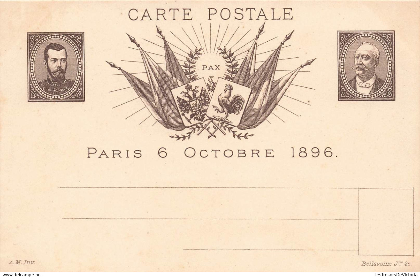 France - Paris - Paris 6 Octobre 1896 - Non Oblitéré -  Carte Postale Ancienne - Sonstige & Ohne Zuordnung