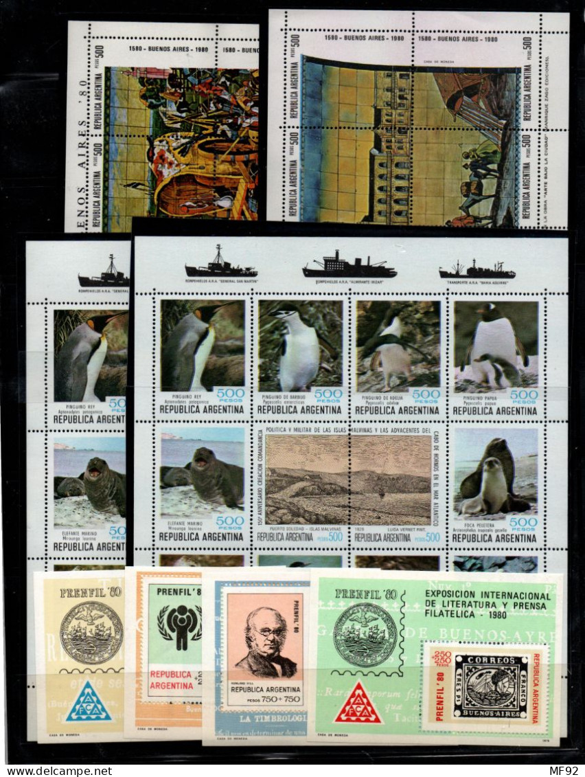 Argentina (Hoja Bloque) Nº 20/23, 24/27. Año 1979/80 - Blocks & Sheetlets