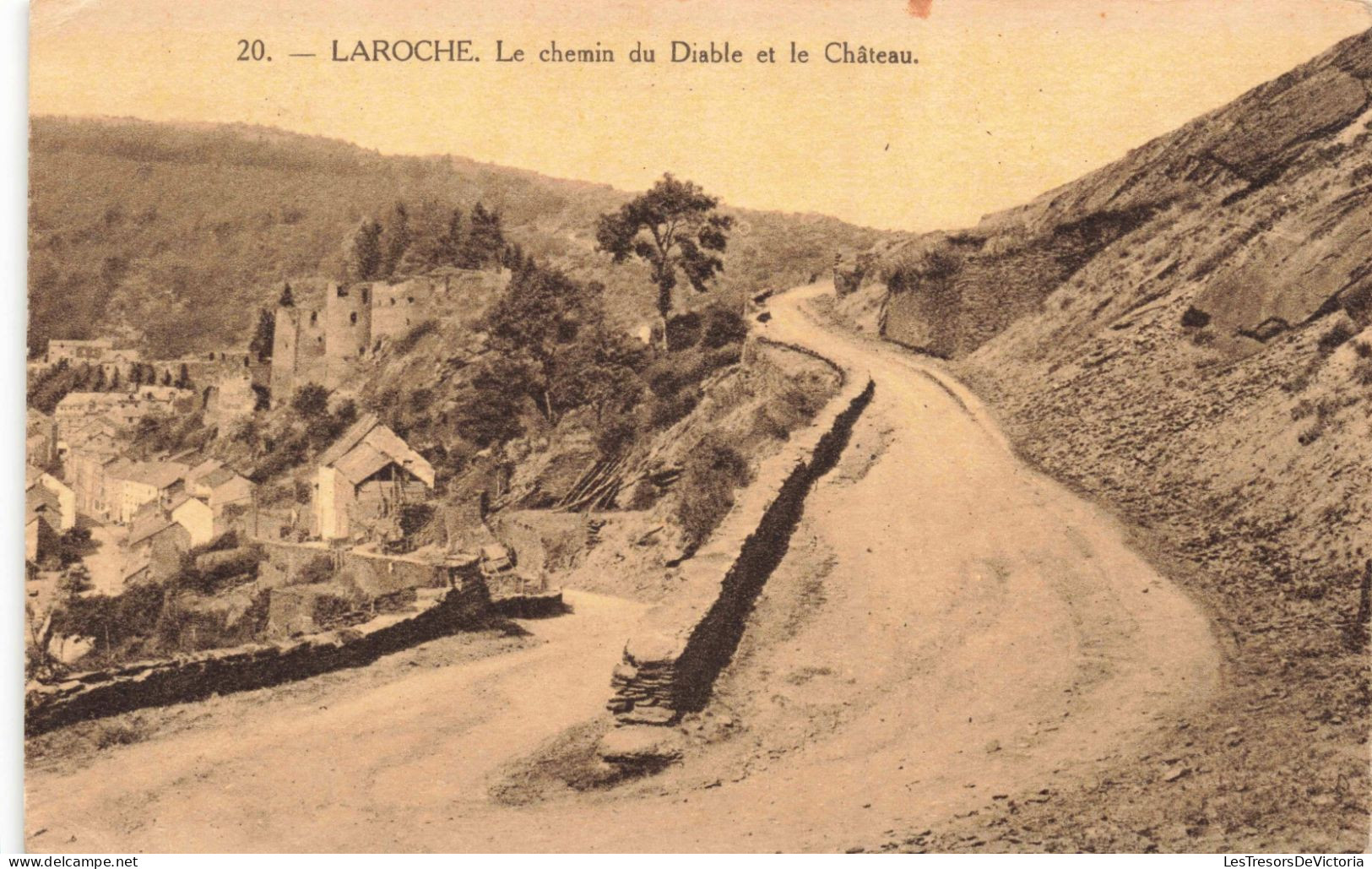 BELGIQUE - LaRoche - Le Chemin Du Diable Et Le Château - Carte Postale Ancienne - La-Roche-en-Ardenne