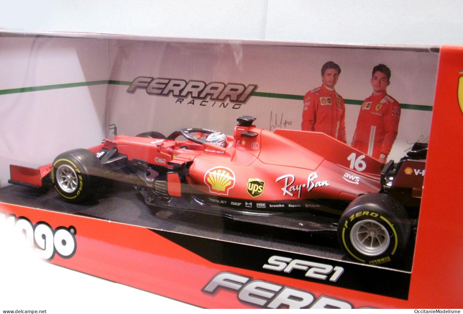 Bburago - FERRARI SF21 #16 C. Leclerc 2021 Réf. 16809 Burago Neuf NBO 1/18 - Burago